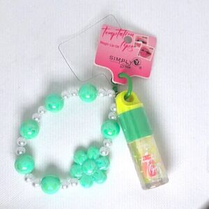 Simply Bella Temptation Lips Magic Lip Oil Phone Wristlet Green #02 NWT